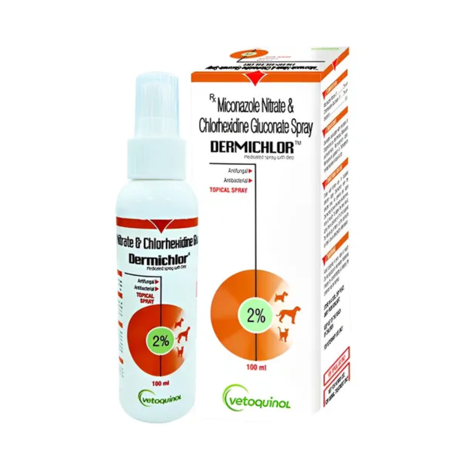 Vetoquinol Dermichlor Spray for Dogs and Cats, 100ml