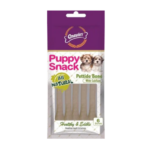 Gnawlers Pettide Bone Pouch Puppy Snacks, 40g (Pack of 6)
