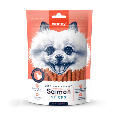Wanpy Natural Dog Treat | Salmon Sticks 100Gm (Pack of 1)