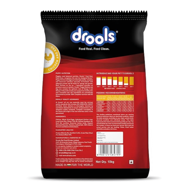 Drools Puppy Dry Dog Food, Chicken and Egg Flavor 10 kg Pack - Image 2