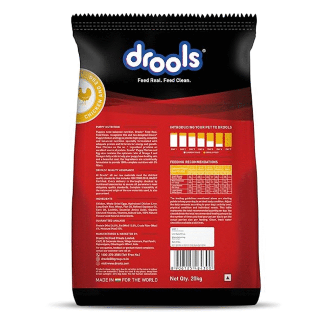 Drools Puppy Dry Dog Food, Chicken and Egg Flavor 20 kg Pack - Image 2
