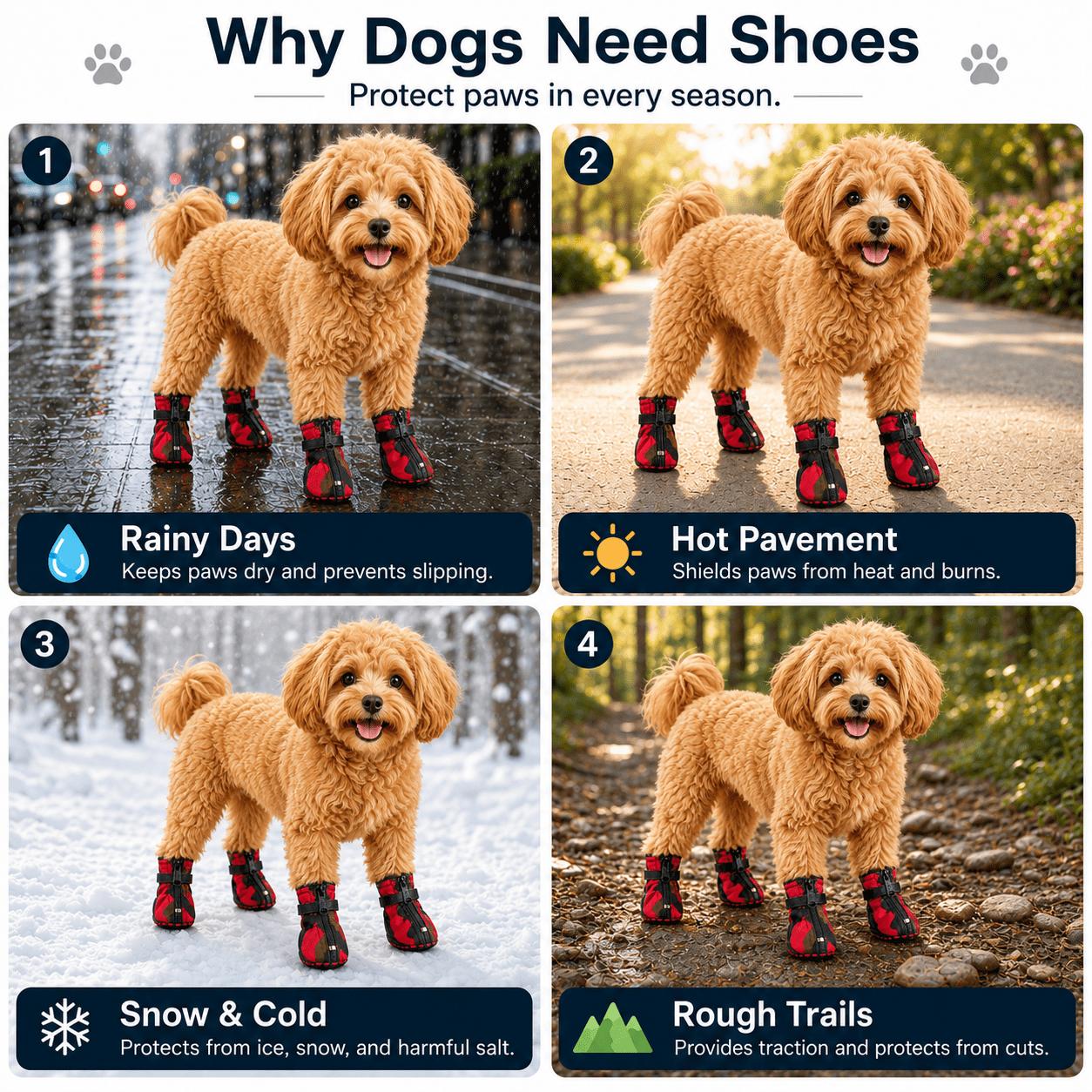 Furrfab Wildfire Camo Waterproof Dog Rain Shoes - Image 3
