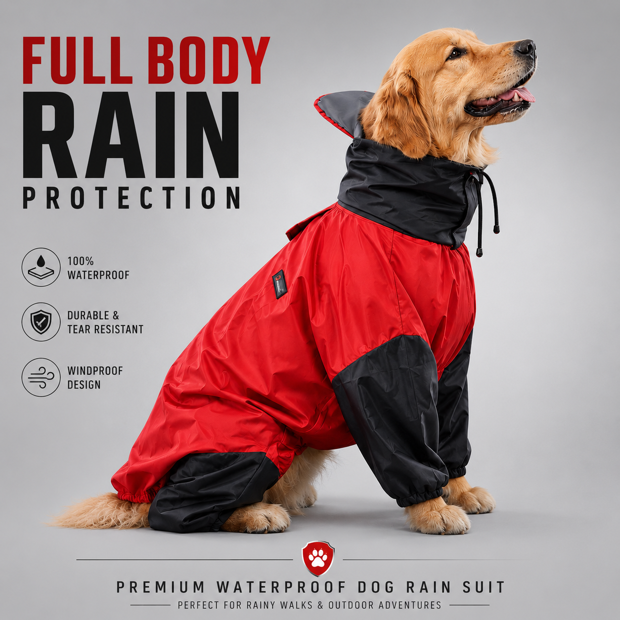 Furrfab Jumpsuit Style Dog Raincoat (Full Sleeves) - Image 2