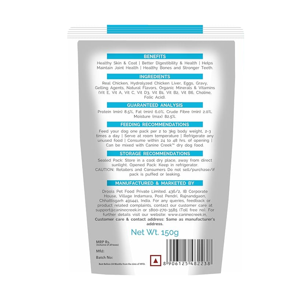 Canine Creek Adult Wet Dog Food Real Chicken Gravy, 150gm (Pack of 15), 2.25kg Pack - Image 2