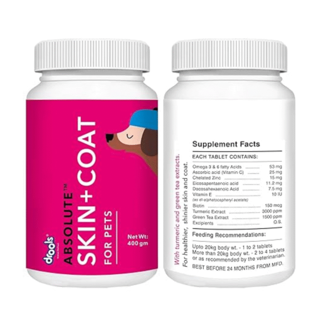 Drools Absolute Skin + Coat Tablet- Dog Supplement, 110 Pieces - Image 2