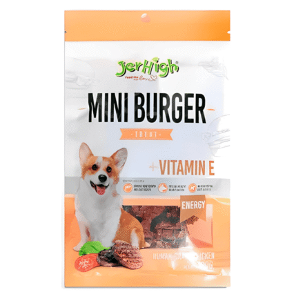 JerHigh Mini Burger Fully Digestible High Protein Treats for Dogs, 100gm