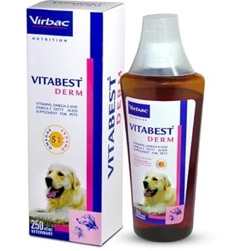 Virbac Vitabest Derm Oral Supplement for Dogs and Cats - 250 ml