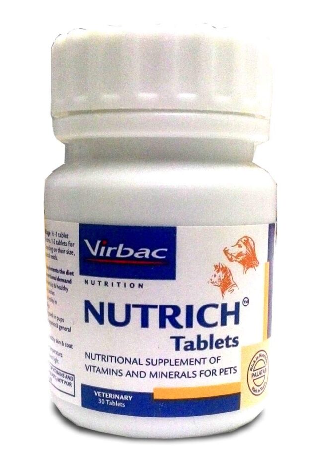 Virbac Nutrich Tablets for Dogs and Cats,30 Tablets