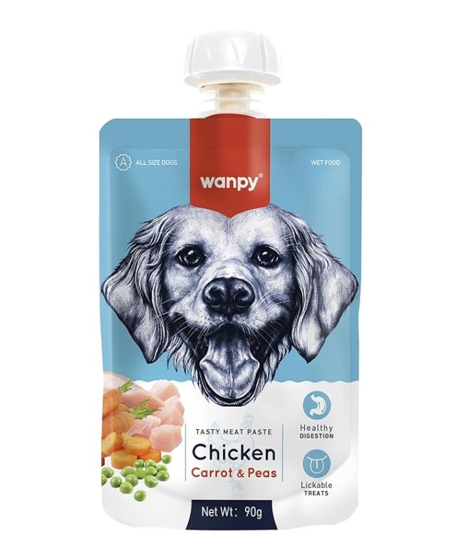 Wampy Lickable Creamy Meat Paste for Dogs with Chicken, Carrot & Peas Flavours, 90 G, (Pack of 9),All Life Stages - Image 2