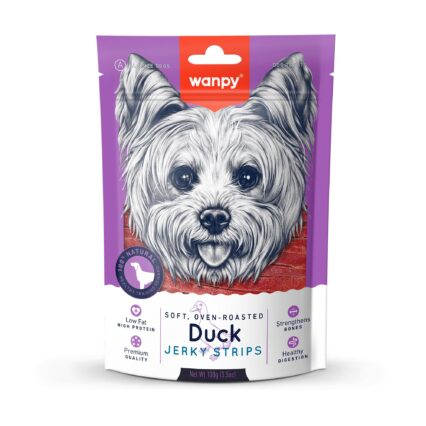 Wanpy Natural Dog Treat | Duck Jerky Strips 100Gm (Pack of 1)