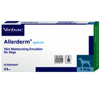 Virbac Allerderm spot-on Solution for help Repair, Restore and Protect the epidermis (Pack of 6 monodose pipettes)