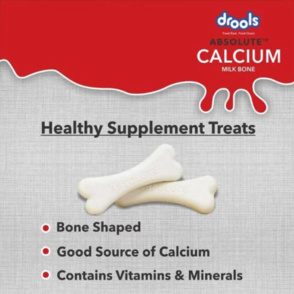 Drools Absolute Calcium Milk Bone for All Life Dogs Pouch, 20 Pieces Stages - Image 3