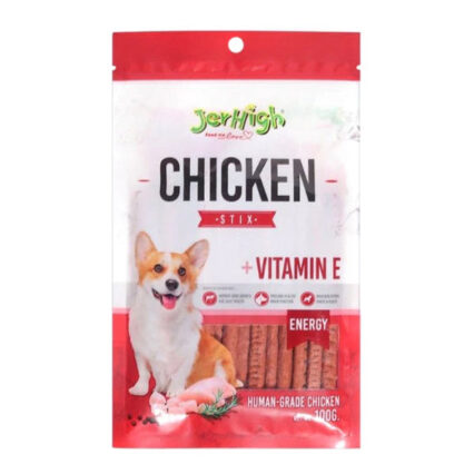 JerHigh Chicken Stix Fully Digestible High Protein Treats for Dogs, 100gm