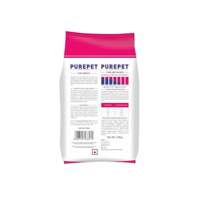 Purepet Adult Dry Cat Food Tuna & Salmon Flavour, 1 kg Pack - Image 2
