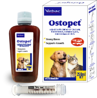Virbac Ostopet Calcium Supplement Syrup for Dogs and Cats, 150 ml