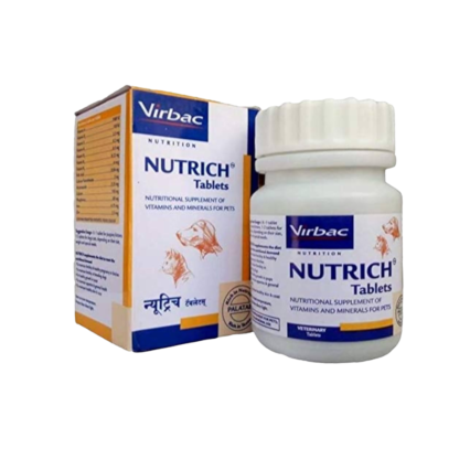 Virbac Nutrich Tablets for Dogs and Cats, 30 Tablets