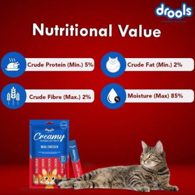 Drools Creamy Lickable Cat Treat Real Chicken (Pack of 5 Pouches, 375g), All Life Stages - Image 5