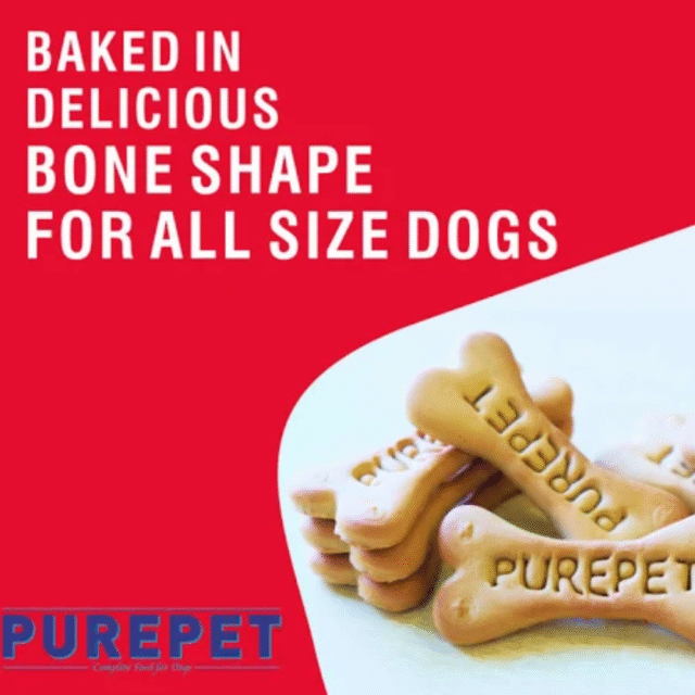 Purepet Chicken Flavour Real Chicken Biscuit Dog Treats Pouch, 800g - Image 2