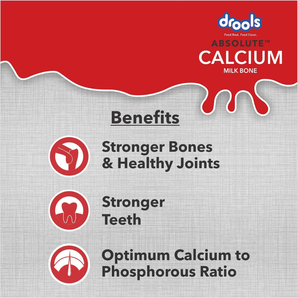 Drools Absolute Calcium Milk Bone, Dog Supplement for Large Breed Dogs, 12 Pieces, 720 g - Image 4