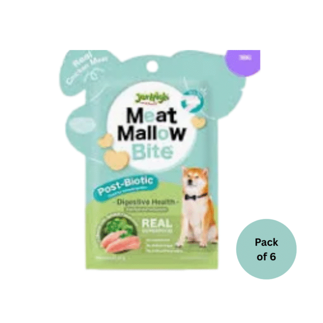 JerHigh Meat Mallow Bite Chicken with Spinach – Digestive Health 30g, (Pack of 6)