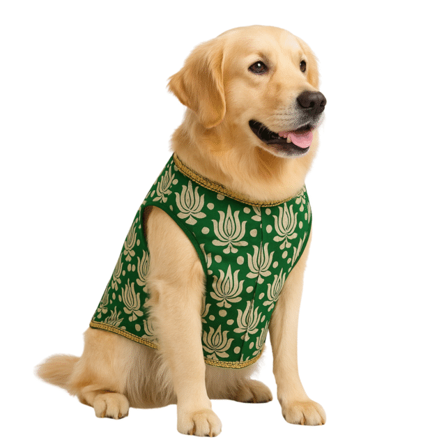 Furrfab Royal Green Color Sherwani for Dogs - Image 2