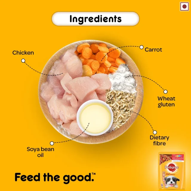 PEDIGREE Puppy Wet Dog Food, Chicken and Liver Chunks Flavor with Vegetables in Gravy Pouch, 70g - Image 4