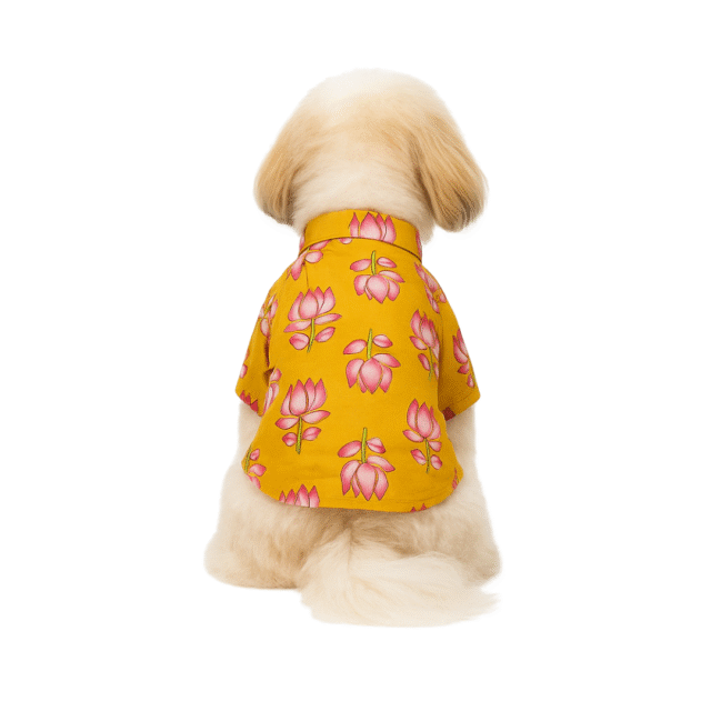 Furrfab Kamal Printed Yelow Kurta for Dogs - Image 2