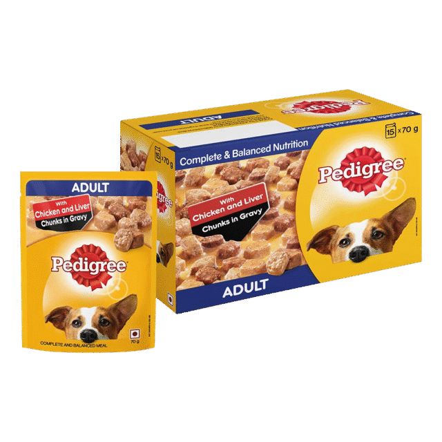 PEDIGREE Chicken & Liver Chunks in Gravy for Adult Dogs, 70g - Image 3