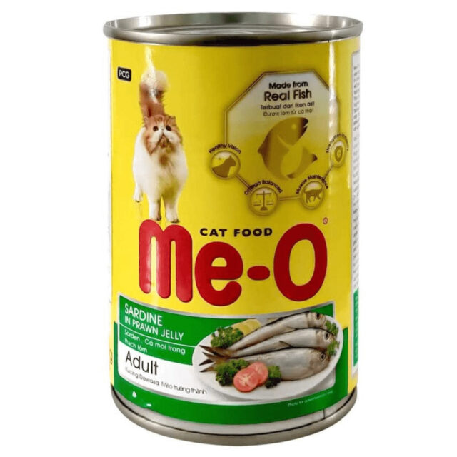 Me-O Sardine in Prawn Jelly Canned Adult Cat Wet Food, 400g - Image 2