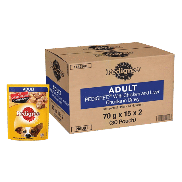 PEDIGREE Chicken & Liver Chunks in Gravy for Adult Dogs, 70g - Image 4