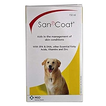 MSD San Coat for Dogs - A Concentrated Fatty Acids Supplement, 150 ml