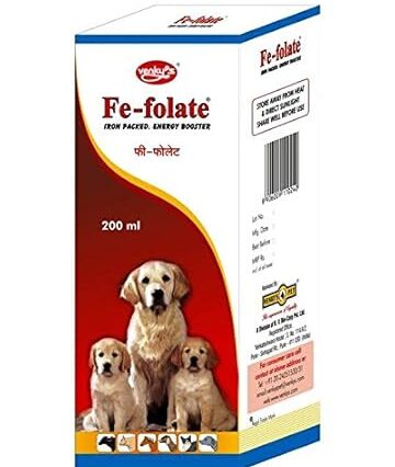 Venky's Pet Fe-Folate Liquid for Dogs, All Life Stages, 200ml (Pack of 2)