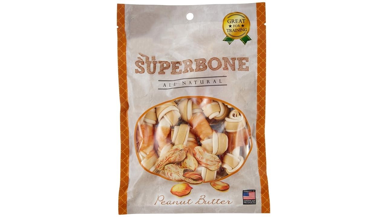 Superbone Knotted Peanut Butter Stick Dog Treats (7 IN 1)
