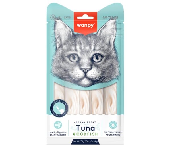 Wampy Creamy Treat for Cats - Tuna Codfish Flavor, 70g