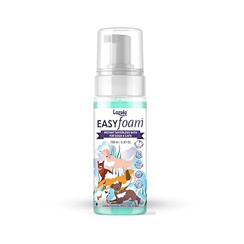 Lozalo Easy Foam Rinse Free Pet Dry Shampoo - 150ml for Dogs & Cats (Pack of 1)