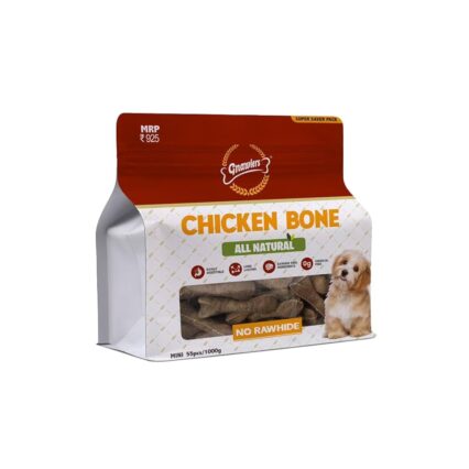 Gnawlers Chicken Mini Bone Treat - Rawhide Alternative 55 Pc for Dogs, 1Kg