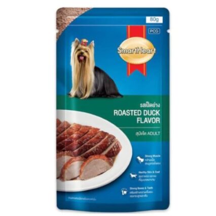 Smart Heart Roasted Duck in Gravy Pouch Wet Food for Puppy and Dogs 80g (Pack of 12)