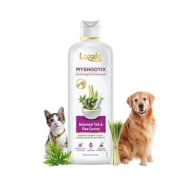 Lozalo Anti-Tick & Flea Shampoo, 250 ml for Dogs & Cats