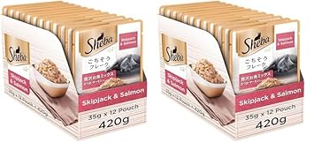 Sheba Rich Premium Adult (1+ Years) Wet Cat Food, Skipjack & Salmon Flavour, 35 g Pouch