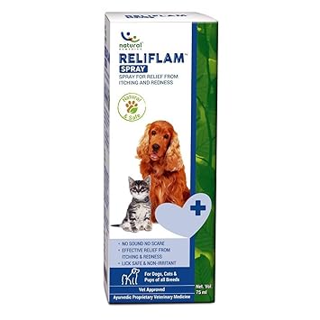 Natural Remedies Reliflam Spray for Itching & Redness - Dogs & Cat, 75 ml (Pack of 1)