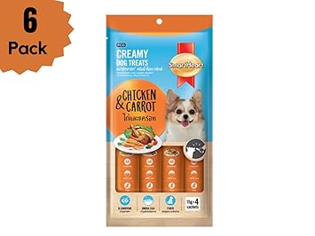 Smart Heart Creamy Dog Treats (Chicken and Carrot), 60g Pack of 6