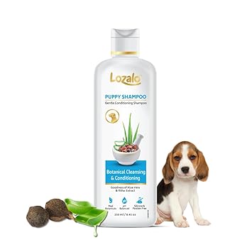 Lozalo Botanical Gentle Conditioning Puppy Shampoo-250 ml, for Sensitive Puppy Skin (Pack of 2)