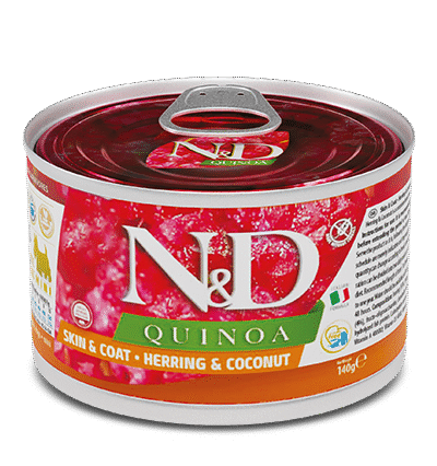 N&D Quinea Skin & Coat Quail Adult Mini Wet Dog Food, 140g