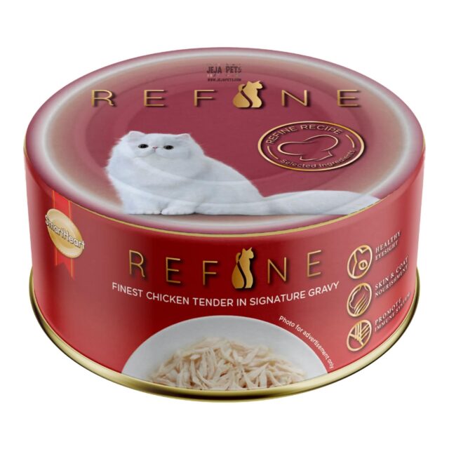 Smart Heart Refine Finest Chicken Tender in Signature Gravy Adult Cat Food Tin 80g (Pack of 12)