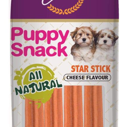 Gnawlers Puppy Snack Star Stick Cheese Flavoured Dog Treats, 80g (Pack of 3)