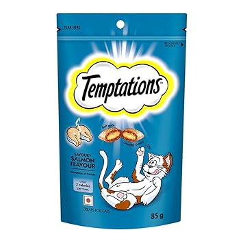 Temptations All Life Stages Dry Savoury Salmon Flavour Cat Treat , 85 g