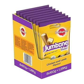 PEDIGREE JUMBONE Mini Adult Dog Treats, 160g (Pck of 8)