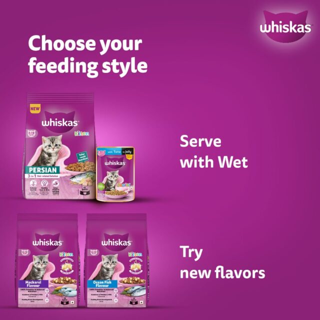 Whiskas Persian Kitten 3 in 1 Hair Solution (2-12 Months) Dry Cat Food - Image 8