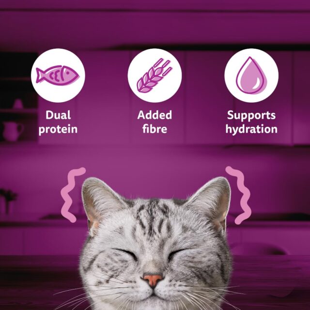 Whiskas Adult (1+ year) Tasty Mix Wet Cat Food Made With Real Fish, Chicken With Salmon Wakame Seaweed in Gravy, 80g - Image 4