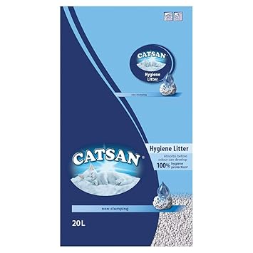 Catsan Hygiene Plus Non Clumping 100% Natural Cat Litter, 20 L (9.7 kg)